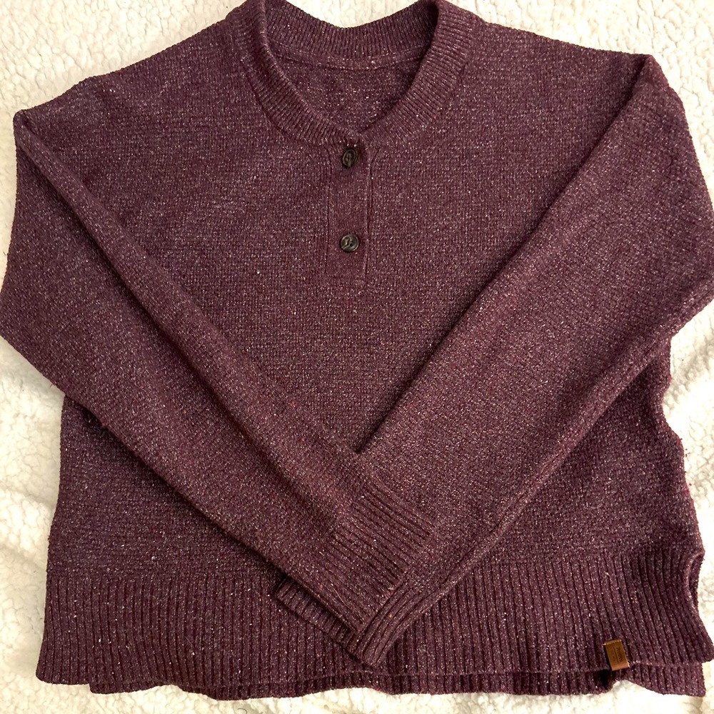 Roots burgundy Henley sweater